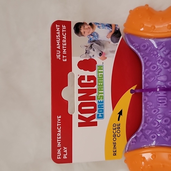 KONG CoreStrength Bone Dog Toy Orange and Purple Sm/med - Picture 4 of 4